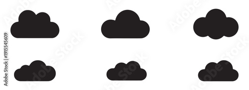 Simple Flat Weather Cloud Silhouette Collection. vector illustration eps 10