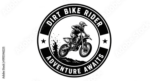 Dirt Bike Rider Adventure Logo Design.