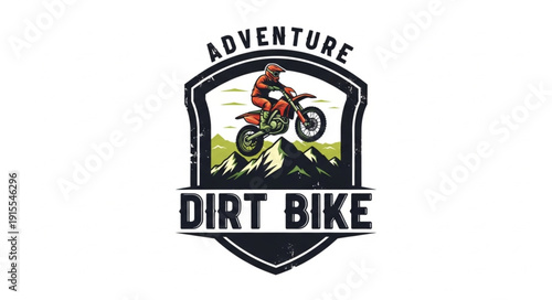 Dirt Bike Rider Adventure Logo Design.