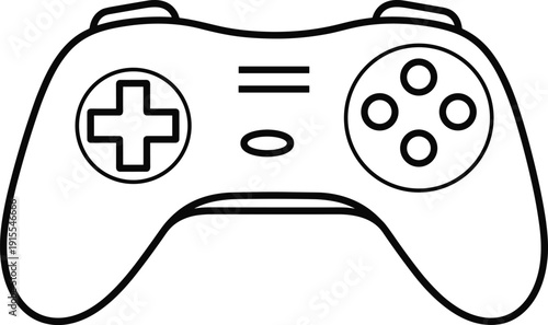 Game controller icon outline vector illustration, modern video gamepad symbol isolated on white background for gaming app interface and entertainment design