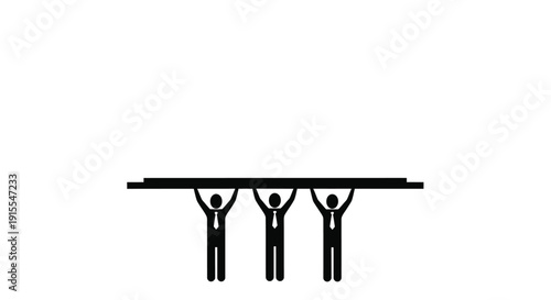 Teamwork and cooperation support heavy load business collaboration partnership lifting and holding