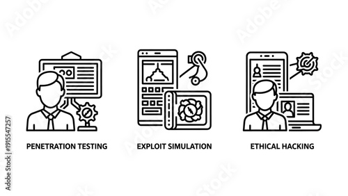 Cybersecurity Service Illustration for Ethical Hacking, Penetration Testing, and Exploit Simulation Protection
