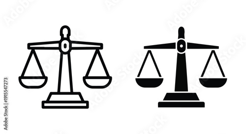 Justice balance scale law vector icon flat design illustration - Vector icon Set - Stickers and Clipart - PNG and SVG Icon collection - Lineal icons - logo template