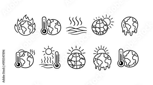 Construction, architecture linear icon set. Tools, blueprint, structural design outline icons