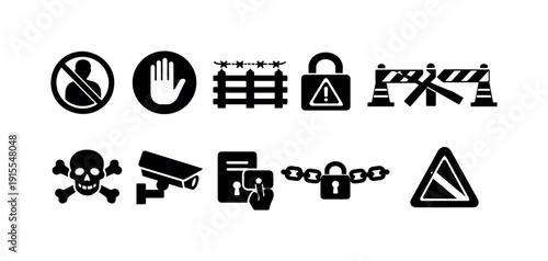 Technology, security filled icon set. Secure, protection, internet icons collection
