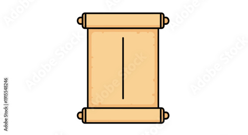 Vintage Scroll with Line - Ancient Document, Rolled Paper, Historical Text