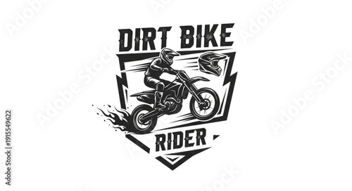 Dirt Bike Rider Illustration Design.