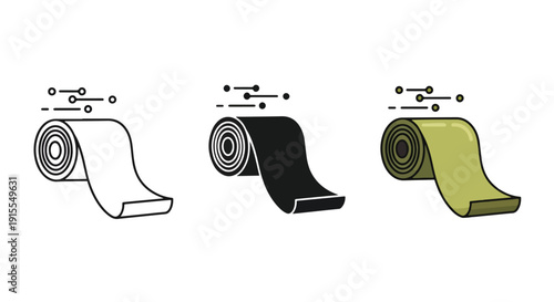 Duct tape rolls set flat design vector illustration - Vector icon Set - Stickers and Clipart - PNG and SVG Icon collection - Lineal icons - logo template