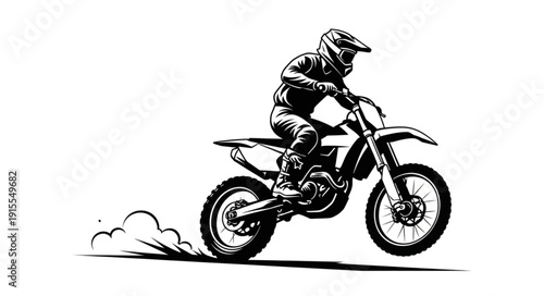 Dirt Bike Rider in Action.