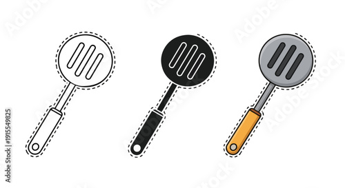 Spatula cooking utensils flat design vector illustration - Vector icon Set - Stickers and Clipart - PNG and SVG Icon collection - Lineal icons - logo template