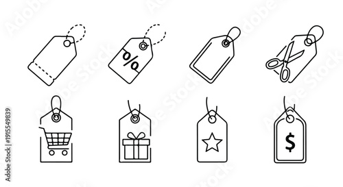 Assorted tags and labels representing various discounts and promotions Vector