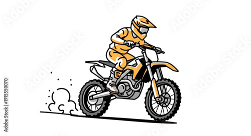 Dirt Bike Rider Illustration Action.