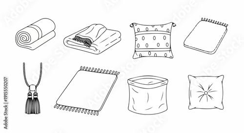Various types of pillows and cushions for different uses and preferences Vector
