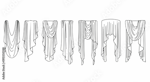 A collection of various types of chandeliers showcasing different designs and styles. Vector