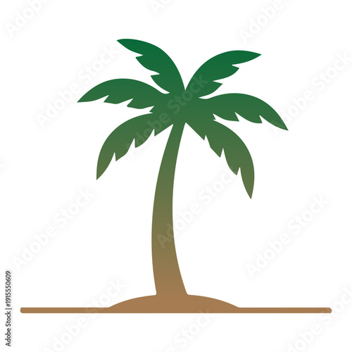 Palm Tree Silhouette Vector, Tropical Beach Coconut Tree Illustration, Summer Island Nature Logo, Exotic Paradise Palm Clipart, Black Palm Tree Icon Isolated on White Background