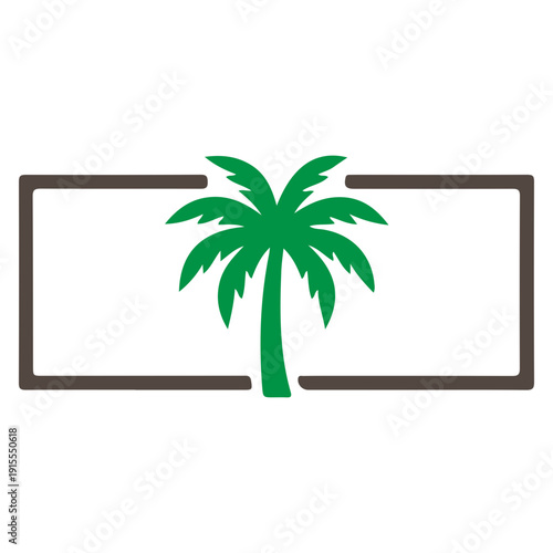 Palm Tree Silhouette Vector, Tropical Beach Coconut Tree Illustration, Summer Island Nature Logo, Exotic Paradise Palm Clipart, Black Palm Tree Icon Isolated on White Background
