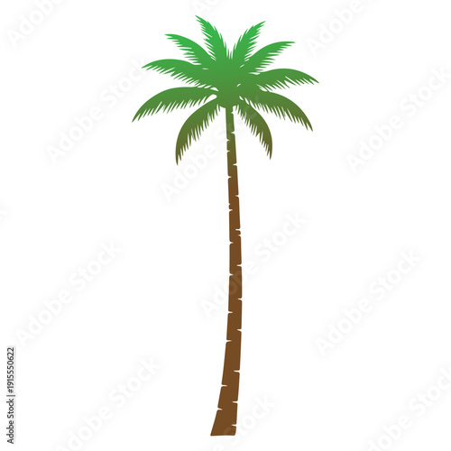 Palm Tree Silhouette Vector, Tropical Beach Coconut Tree Illustration, Summer Island Nature Logo, Exotic Paradise Palm Clipart, Black Palm Tree Icon Isolated on White Background