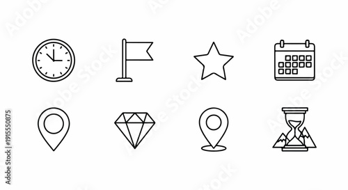 Collection of diverse icons representing various concepts and ideas. Vector