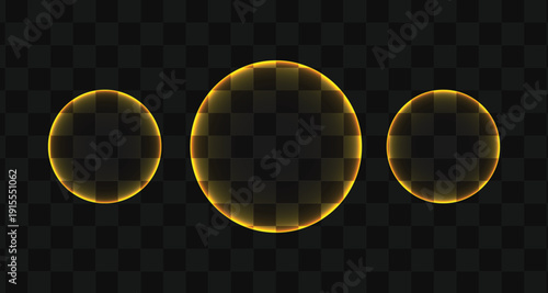 Golden light effect glowing elliptical shapes on dark background