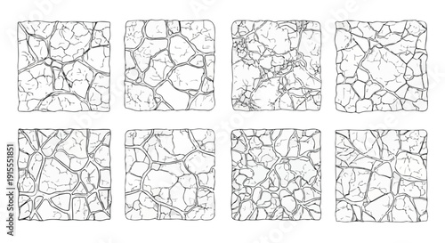 Intricate patterns of interconnected lines forming complex networks on a grid Vector