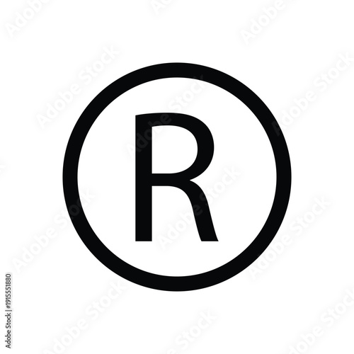 registered trademark symbol in circle, intellectual property concept