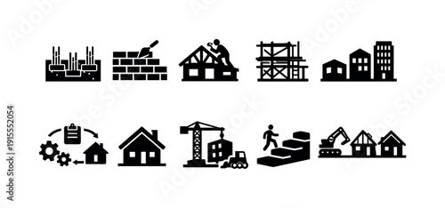 Love, romance silhouette icon set. Heart, couple, valentine silhouette collection