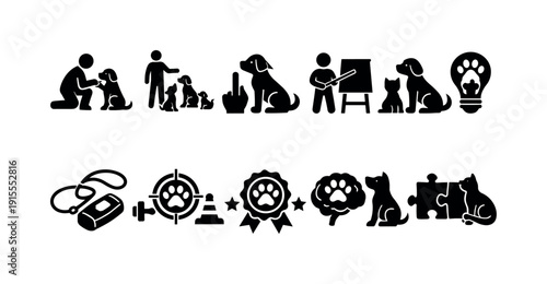 School and education flat icon set: learning, study, and classroom essentials