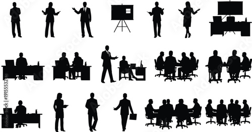 Business people silhouette collection for presentations and meetings