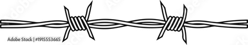 Close-up graphic of barbed wire with sharp points