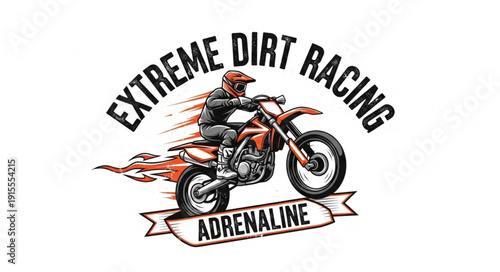 Dirt Bike Rider Racing Extreme Sports.