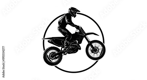 Dirt Bike Rider Silhouette Illustration.