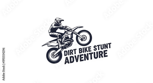 Dirt Bike Rider Stunt Illustration.