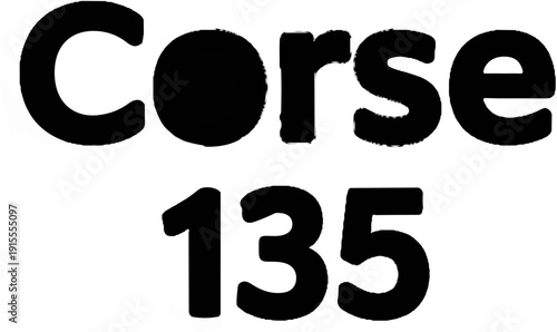 Bold black text "Corse" and numbers "135" on a white background