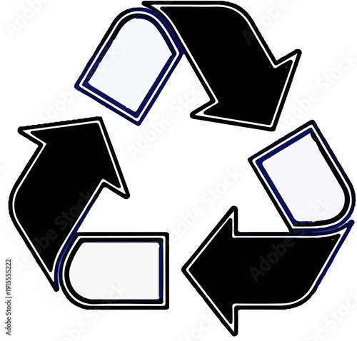 Classic three-arrow symbol representing the continuous cycle of recycling materials