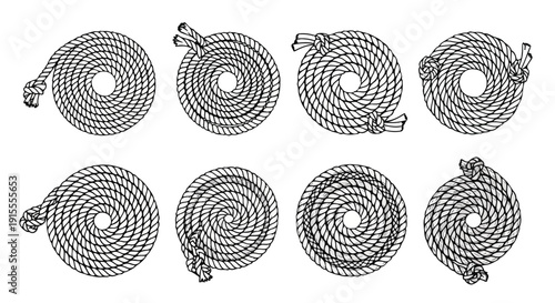 Intricate black and white spiral patterns with a central figure Vector