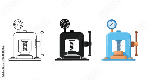Boiler pressure gauges vector icon set flat design - Vector icon Set - Stickers and Clipart - PNG and SVG Icon collection - Lineal icons - logo template