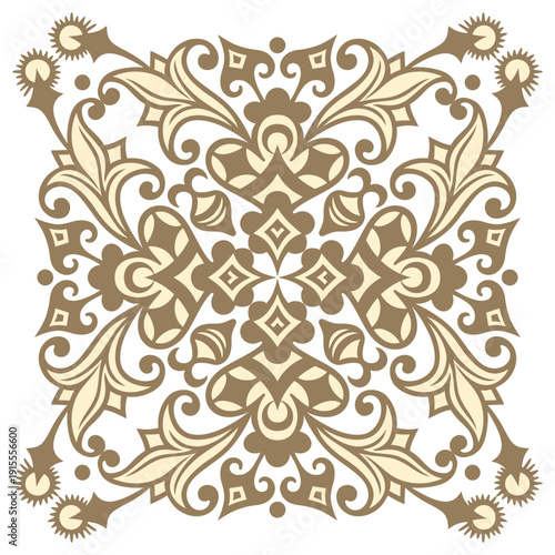 Vector hand drawn abstract decorative floral ethnic vintage ornamental illustration.