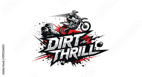 Dirt Thrill Motorbike Rider Logo Design.