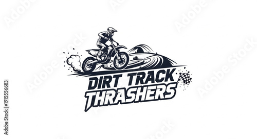 Dirt Track Thrashers Motorcycle Rider Logo.