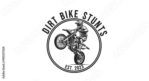 Dirt Bike Stunts Logo Design.