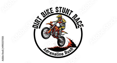 Dirt Bike Stunt Rider Logo.