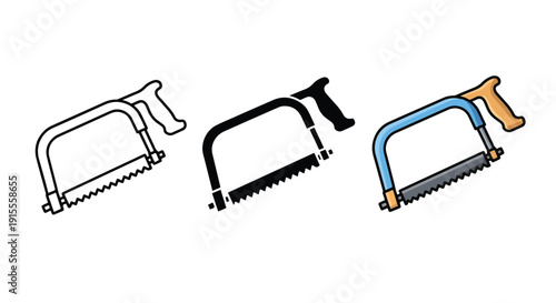 Hand saw tools flat design vector illustration - Vector icon Set - Stickers and Clipart - PNG and SVG Icon collection - Lineal icons - logo template
