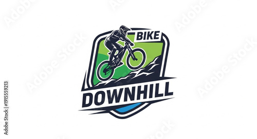 Downhill Mountain Bike Logo Design.