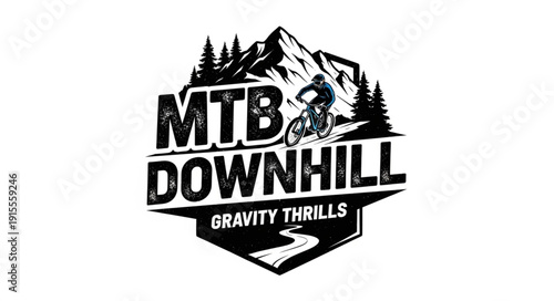 Downhill Mountain Bike Logo Design.