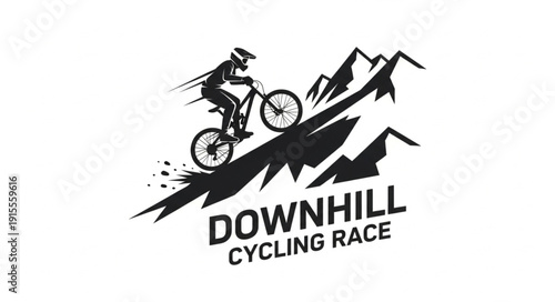 Downhill Cycling Race Logo Design.