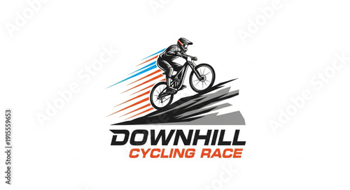 Downhill Cycling Race Logo Design.