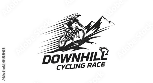 Downhill Cycling Race Logo Design.