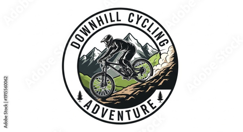 Downhill Mountain Bike Cycling Logo.