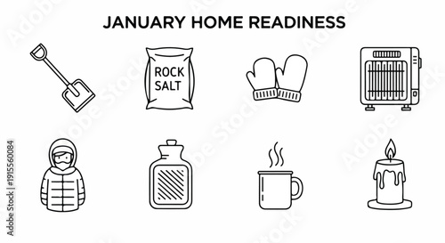 Essential items to prepare your home for the winter season Vector