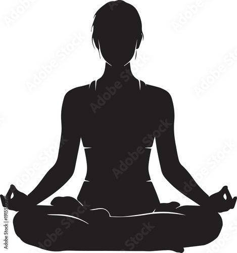 Silhouette of a person meditating in lotus position